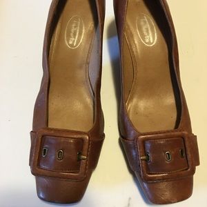 Talbots Brown Leather Pumps with Buckle